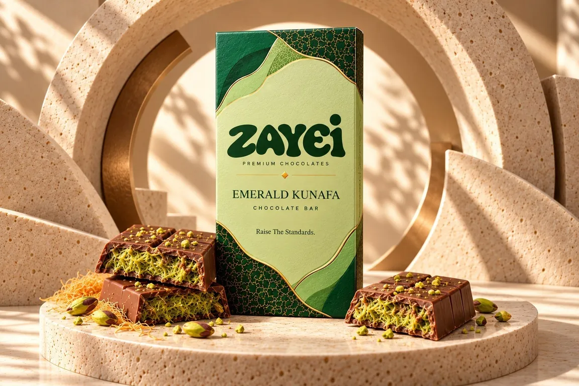 ZAYEI Emerald Kunafa chocolate box