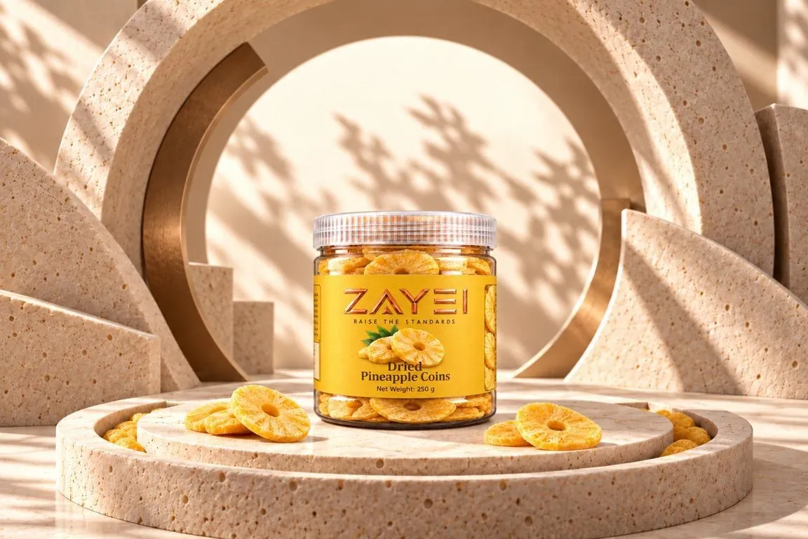 ZAYEI Dried Pineapple Coins jar, 250 g pack