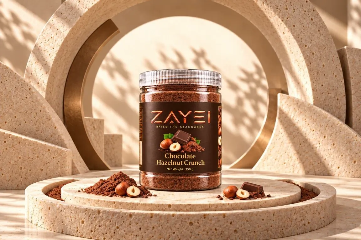ZAYEI Chocolate Hazelnut Crunch jar, 350 g pack