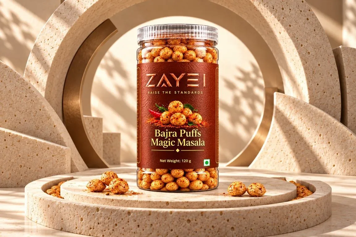 ZAYEI Bajra Puffs Magic Masala jar, 120 g pack